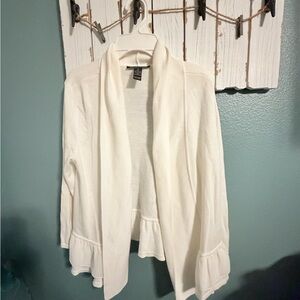 INC International Concepts Cream Open Front Cardigan